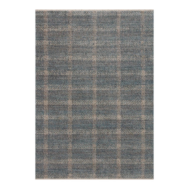 Angela Rose x Loloi Ember Blue / Beige 18" x 18" Sample Rug For Sale