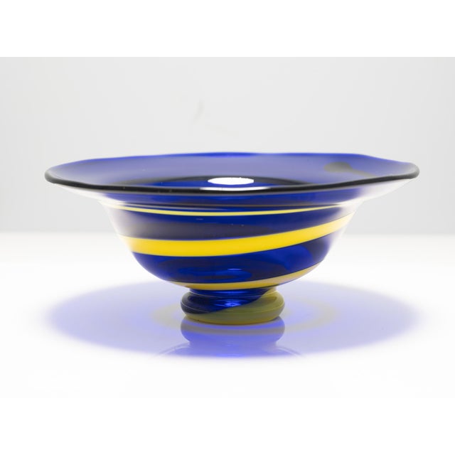 Mid-Century Modern Blue Art Glass Bowl, 1960s For Sale - Image 3 of 6