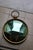 Vintage Italian Concave Mirror in Brass and Green Glass, 1950s For Sale - Image 4 of 9