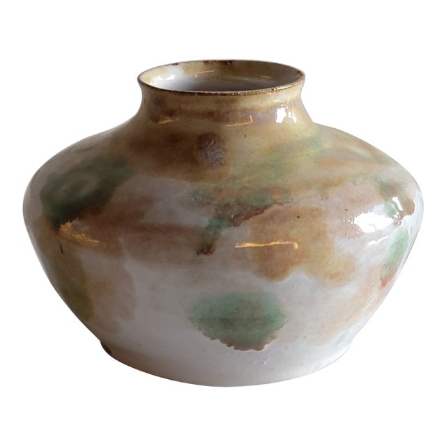 Watercolor Glazed Ceramic Vase One-of-Kind by Ava Ceramics For Sale