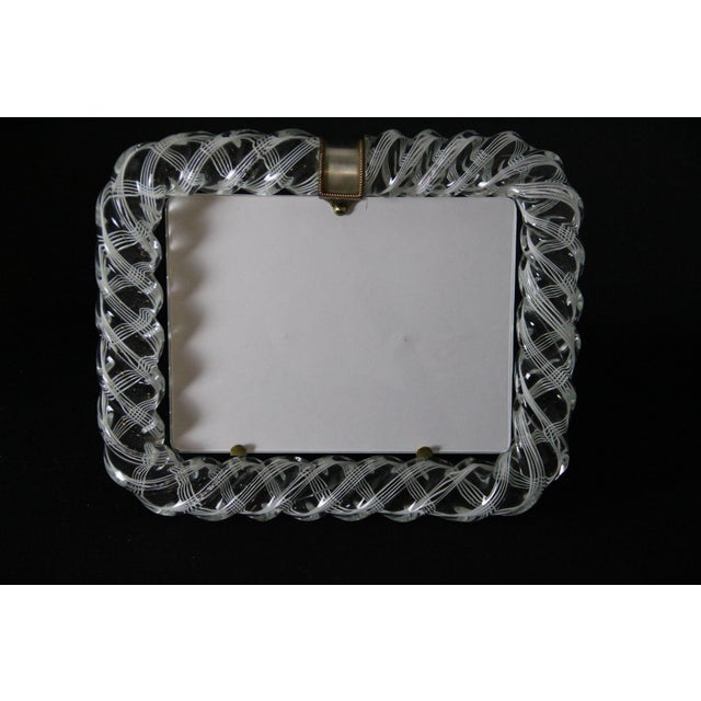 Large White Filigree Murano Glass Photo Frame from Venini, 1950s For Sale - Image 14 of 14