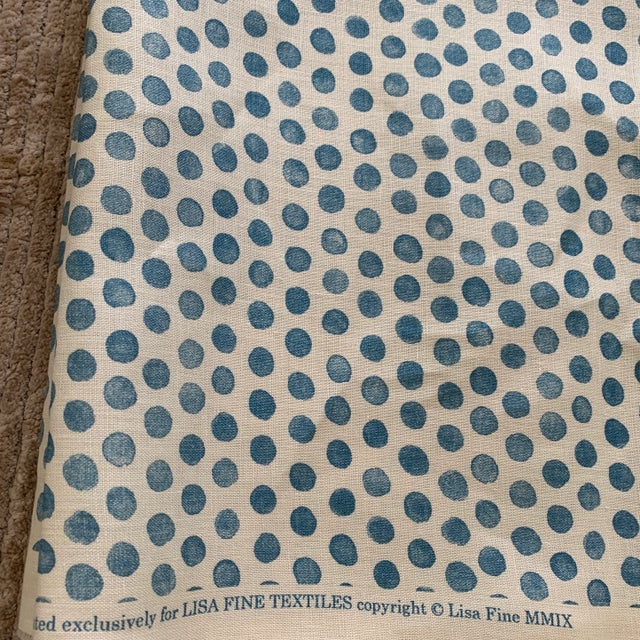 Lisa Fine 6y Lisa Fine Blue Tika Linen Fabric- 6 Yards For Sale In Providence - Image 6 of 6