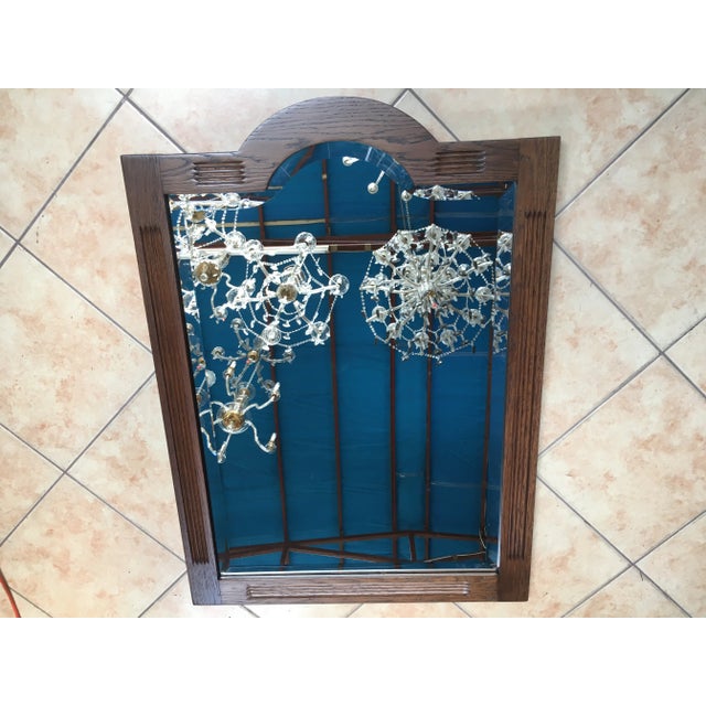 Crystal Sanded Mirror with Wooden Frame, 1960s For Sale - Image 10 of 18