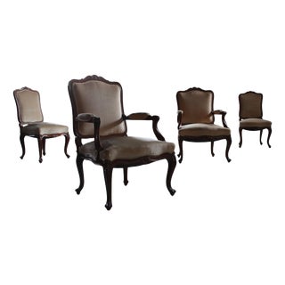 Antique Danish Lounge Chairs, 1900s, Set of 4 For Sale
