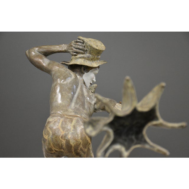 Bronze 1990s Into the Wind Bronze Statue by Donald Huntsman For Sale - Image 8 of 10