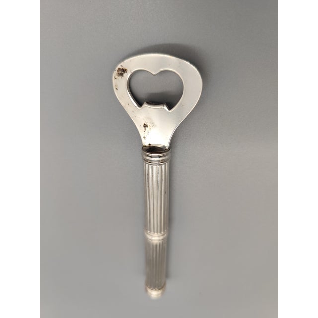 Art Deco Bottle Opener in Lightly Silver-Plated Metal, 1940s For Sale - Image 3 of 4