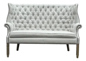 20th Century Upholstered High Wing Back Settee, 1980s