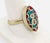 Tribal 1950's Vintage Tribal Moroccan Eye Drop Ring For Sale - Image 3 of 7