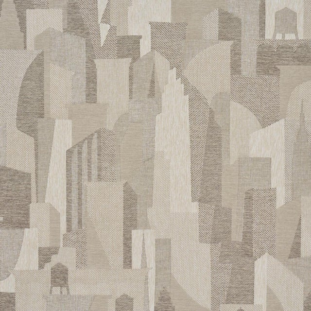 Schumacher The City'S Silent Lines Indoor/Out Fabric In Stone For Sale