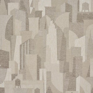 Schumacher The City'S Silent Lines Indoor/Out Fabric In Stone