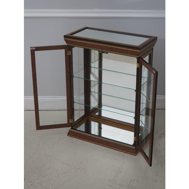 Italian Italian 2 Door Etched Glass Decorated Curio Display Cabinet For Sale - Image 3 of 15