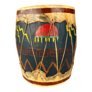 Mid 20th Century Zuni Pueblo Tom Tom Drum Ceremonial Drum For Sale