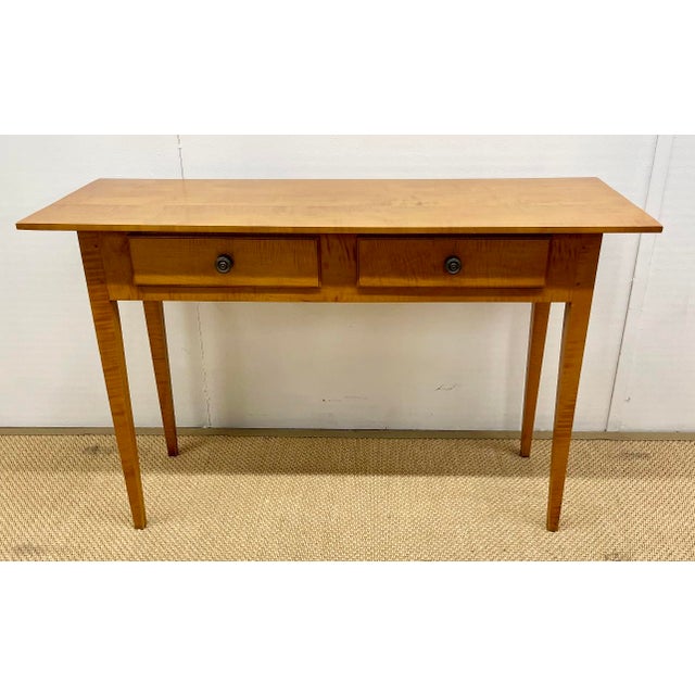 Eldred Wheeler Eldred Wheeler American Tiger Maple Wood Shaker Inspired Console Table For Sale - Image 4 of 6