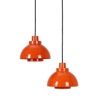 Danish Space Age Pendant Lamps by K. Kewo for Nordisk Solar, 1970s, Set of 2 For Sale