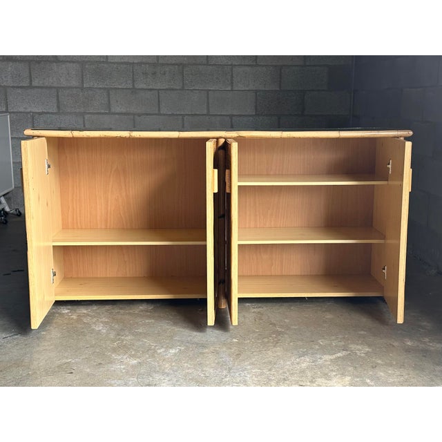 1980s Vintage British Colonial Style Bamboo and Cane Sideboard For Sale In Philadelphia - Image 6 of 12