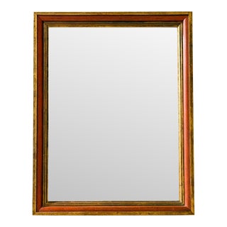 Rustic Red and Gold Vintage Wall Mirror For Sale