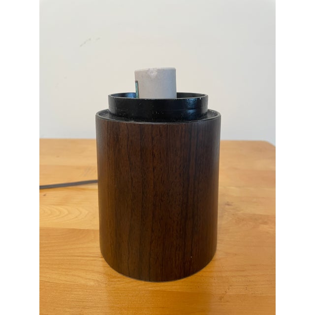 Laurel Lamp Company 1960s Walnut and Frosted Glass Mushroom Table in the Style of Laurel Lamp Company For Sale - Image 4 of 7