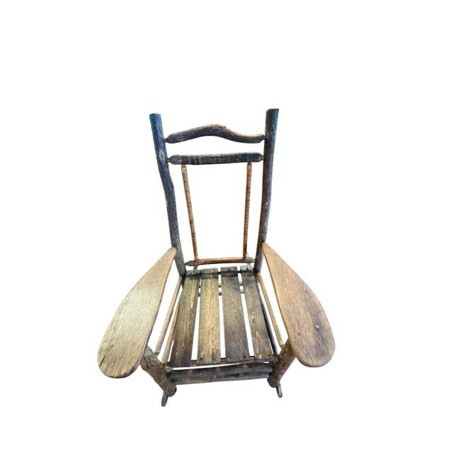 Coffee Vintage Classic American Rustic Log Rocking Chairs, a Pair For Sale - Image 8 of 11