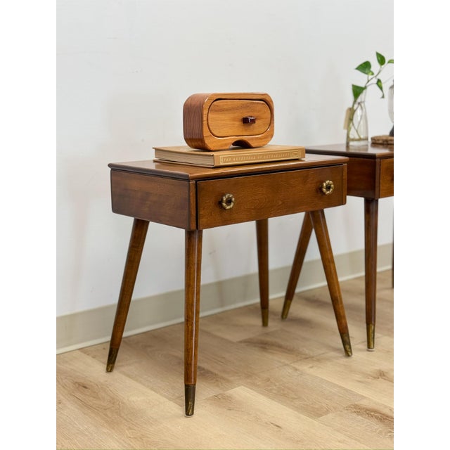 Pair of Vintage Atomic Nightstands Retro Bedside Tables MCM End Tables For Sale - Image 15 of 17