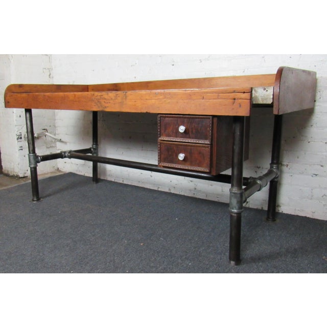 Mid-Century Modern Large Industrial Table For Sale - Image 3 of 13