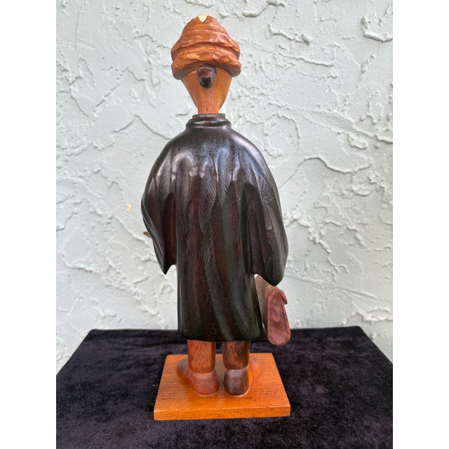 Wood Vintage Italian Hand-Carved Wood Scholar/Lawyer Figure Sculpture by Romer For Sale - Image 7 of 12