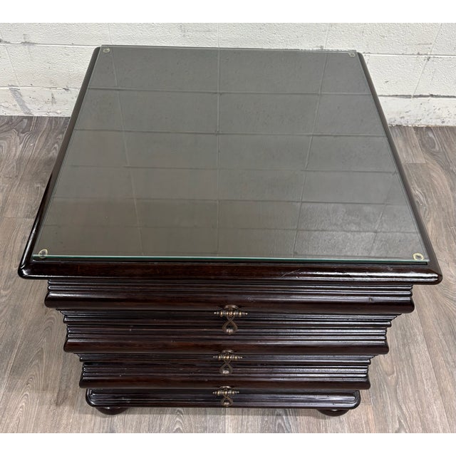 Vintage Tommy Bahama Royal Kaha Black Sands Mahogany Lamp Table Chest Nightstand For Sale - Image 16 of 16