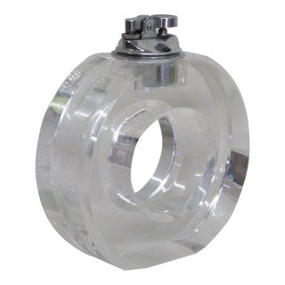 Japan Lucite Round Table Lighter For Sale