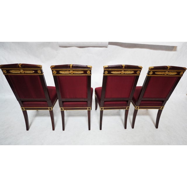 Red Set of Four Mid 20th Century Empire Style Chairs by William Switzer For Sale - Image 8 of 18