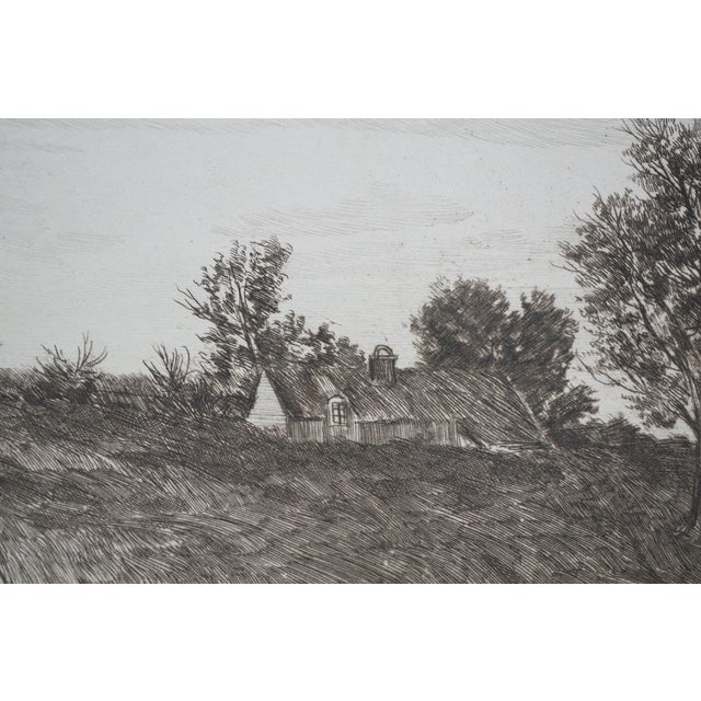 Antique Edward Loyal Field Signed Country Road Thatched Cottage Etching 23" For Sale - Image 13 of 13