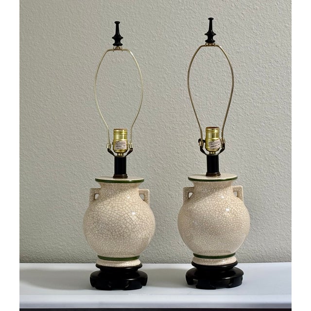 Chinoiserie Vintage Chinoiserie Table Lamps - A Pair For Sale - Image 3 of 9
