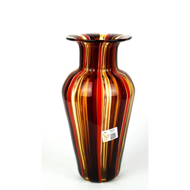 Red & Amber Blown Murano Glass Vase by Urban for Made Murano Glass, 2019 For Sale - Image 7 of 7