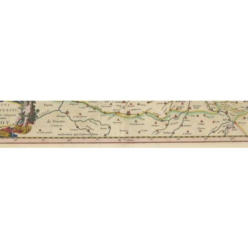 17th Century Antique Blaeu Map of Anjou, 1642 For Sale - Image 5 of 12