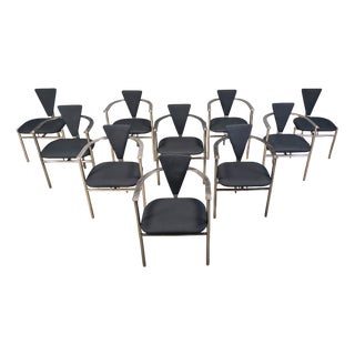 Postmodern Dining Chairs from Belgo Chrom, 1980s, Set of 10 For Sale