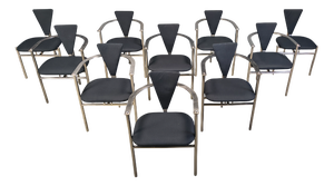 Postmodern Dining Chairs from Belgo Chrom, 1980s, Set of 10