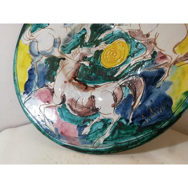 Ceramic Vintage Display Plate by Eliseo Salino for Albisola San Giorgio, Italy, 1970s For Sale - Image 7 of 12