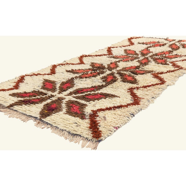 22015 Vintage Azilal Moroccan Rug, 03'02 x 06'11. The Atlas Benediction: A Vintage Azilal Moroccan Masterpiece of Sacred...