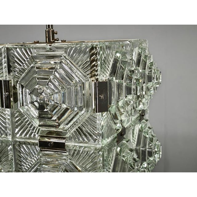 Brutalist Glass Cube Pendant by Kamenický Šenov, 1970s For Sale - Image 9 of 12