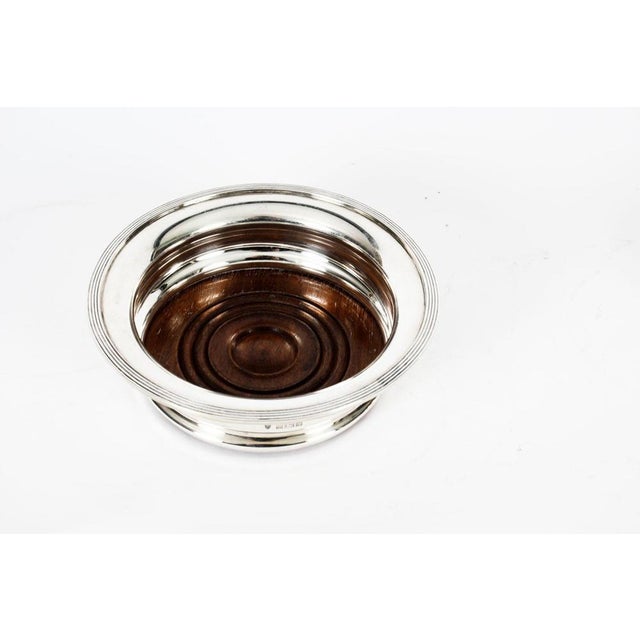 20th Century Circular Sterling Silver Coasters, Birmingham, 1972, Set of 2 For Sale - Image 13 of 18