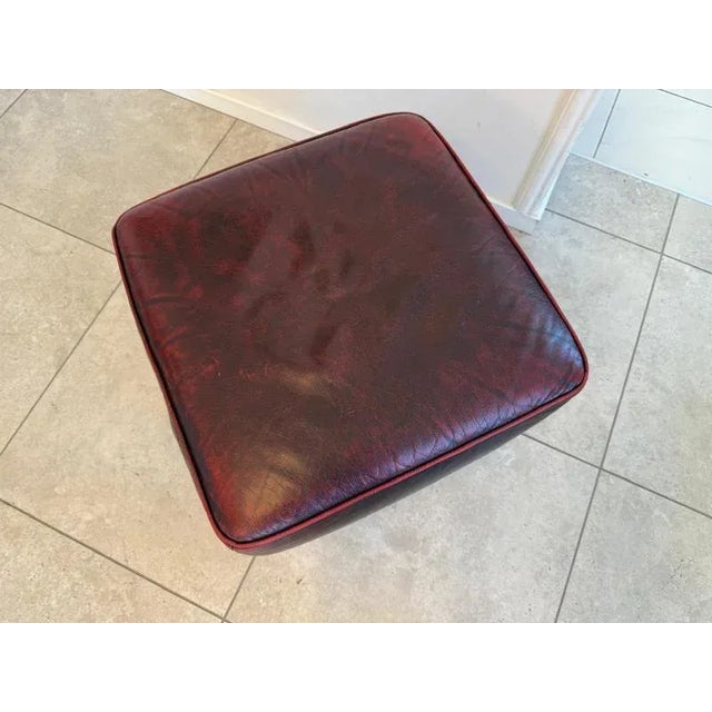 Chesterfield Stool in Leather For Sale - Image 5 of 9