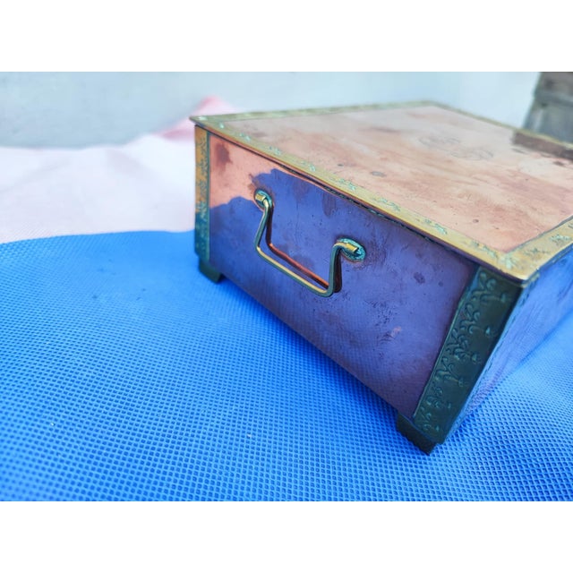 Metal Pre-War Heraldic Box in Copper, 1890s For Sale - Image 7 of 10
