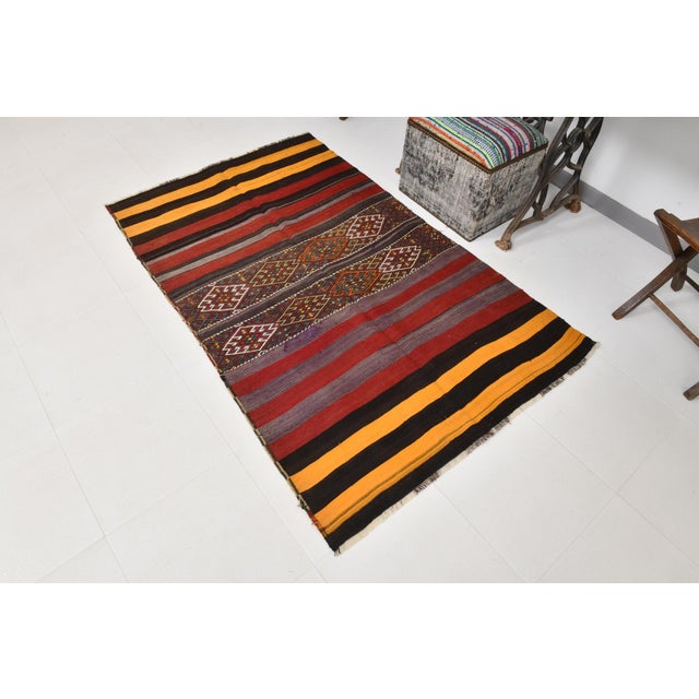 Wool & Cotton Kilim Rug For Sale - Image 15 of 15
