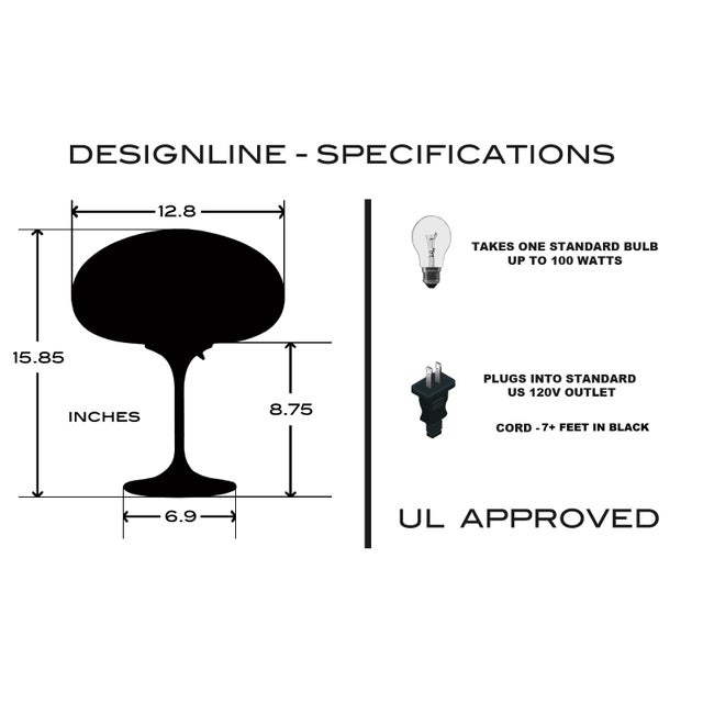 Tall Stemlite Table Lamp by Designline in Yellow, Mid Century Retro Style For Sale - Image 4 of 5