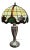 Silver, Root Wood and Cathedral Glass Lamp in the style of Tiffany, Italy, 1989 For Sale