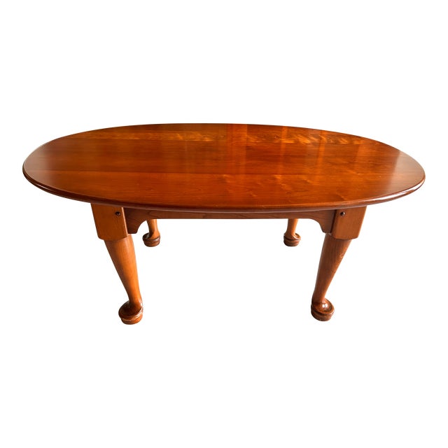 1953 Leopold Stickley Original Queen Anne Style Oval Coffee Table Chairish