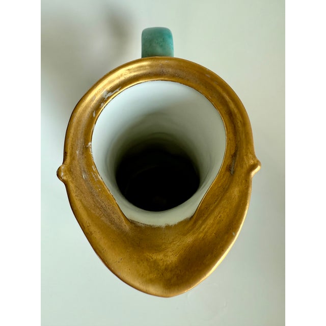 Limoges, France Antique Gda Limoges France Hand Painted Ewer Pitcher With Lid, Signed For Sale - Image 4 of 14