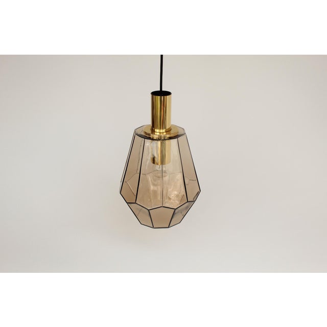 Geometric Smoked Glass Pendant Light from Limburg, 1970s For Sale - Image 11 of 15