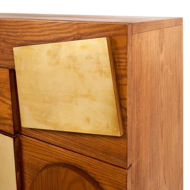 Schumacher 1980s Schumacher Italian Wood Dressers with Brass Accents - A Pair For Sale - Image 4 of 6
