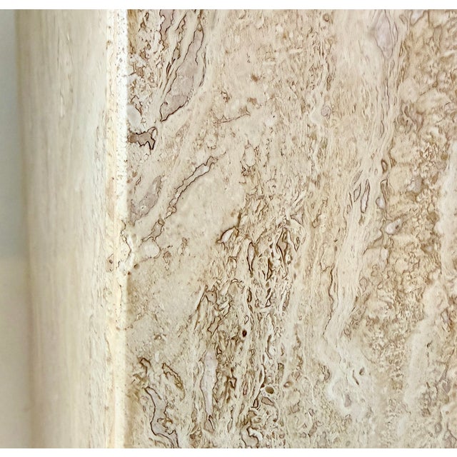 Stone Italian Minimalist Travertine Console Table For Sale - Image 7 of 8