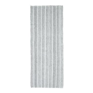 Vintage Turkish Hand-Knotted Wool Cotton Gray Kilim Runner For Sale