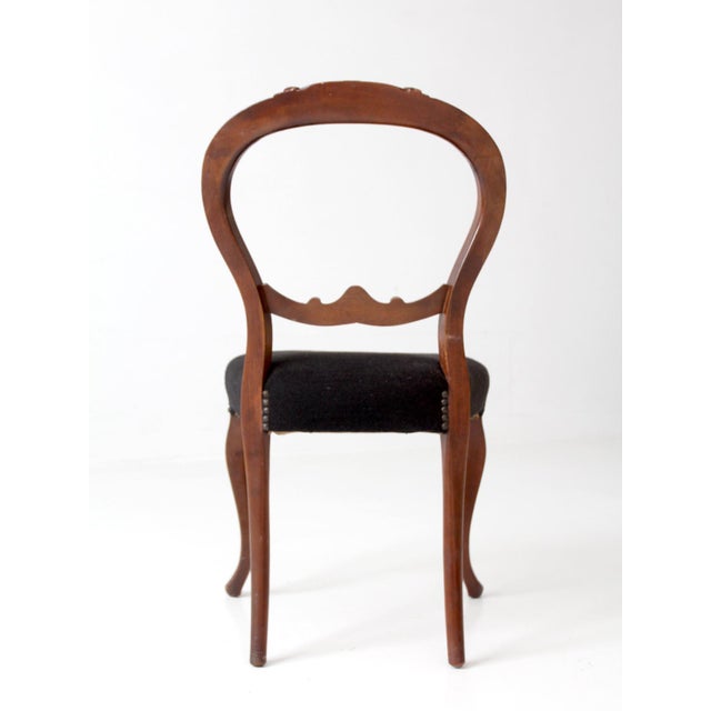 Antique Victorien Balloon Back Chair With Floral Needpoint Upholstery For Sale - Image 10 of 15